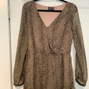 Astr Other - ASTR the Label leopard long sleeve romper Astr Other - ASTR the Label leopard long sleeve romper